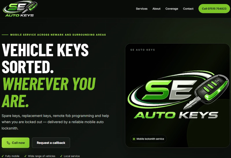 SE Auto Keys website